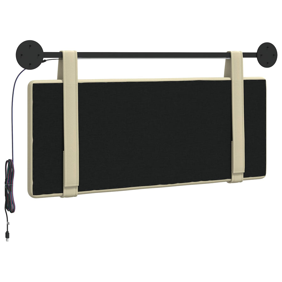 Hangend hoofdbord Met LED-verlichting Crèmekleurig Kunstleer