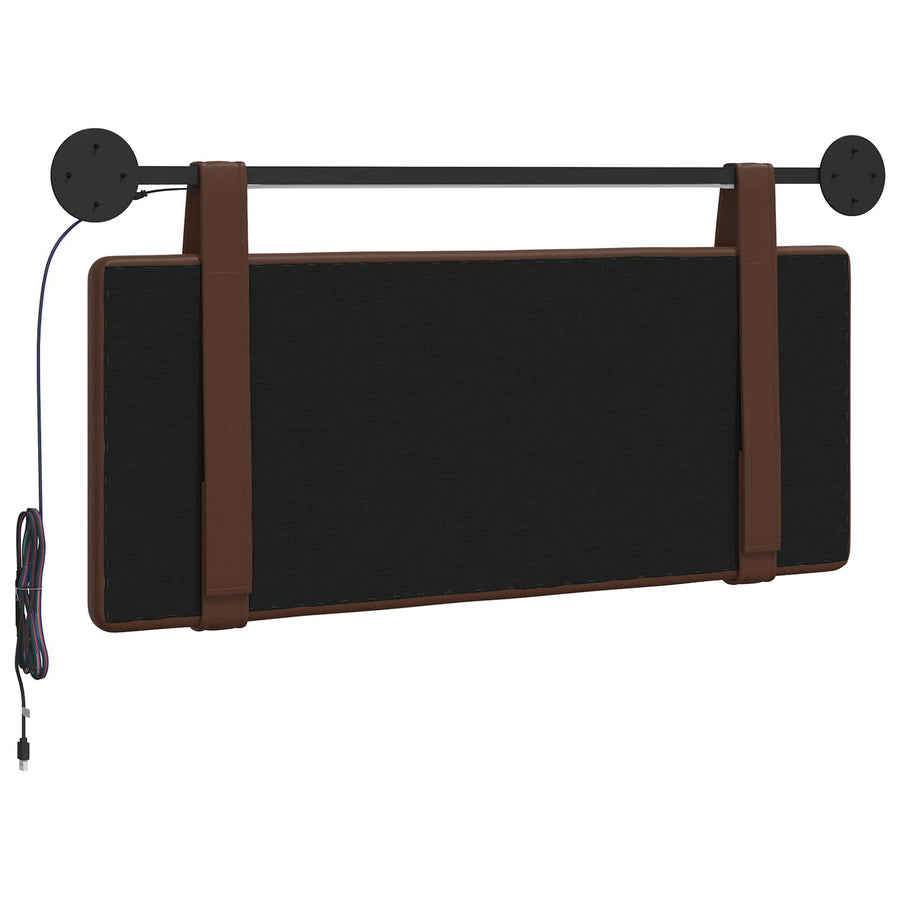 Hangend hoofdbord Met LED-verlichting Bruin Kunstleer