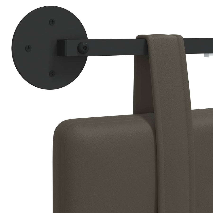 Hangend hoofdbord Met LED-verlichting Grijs Kunstleer