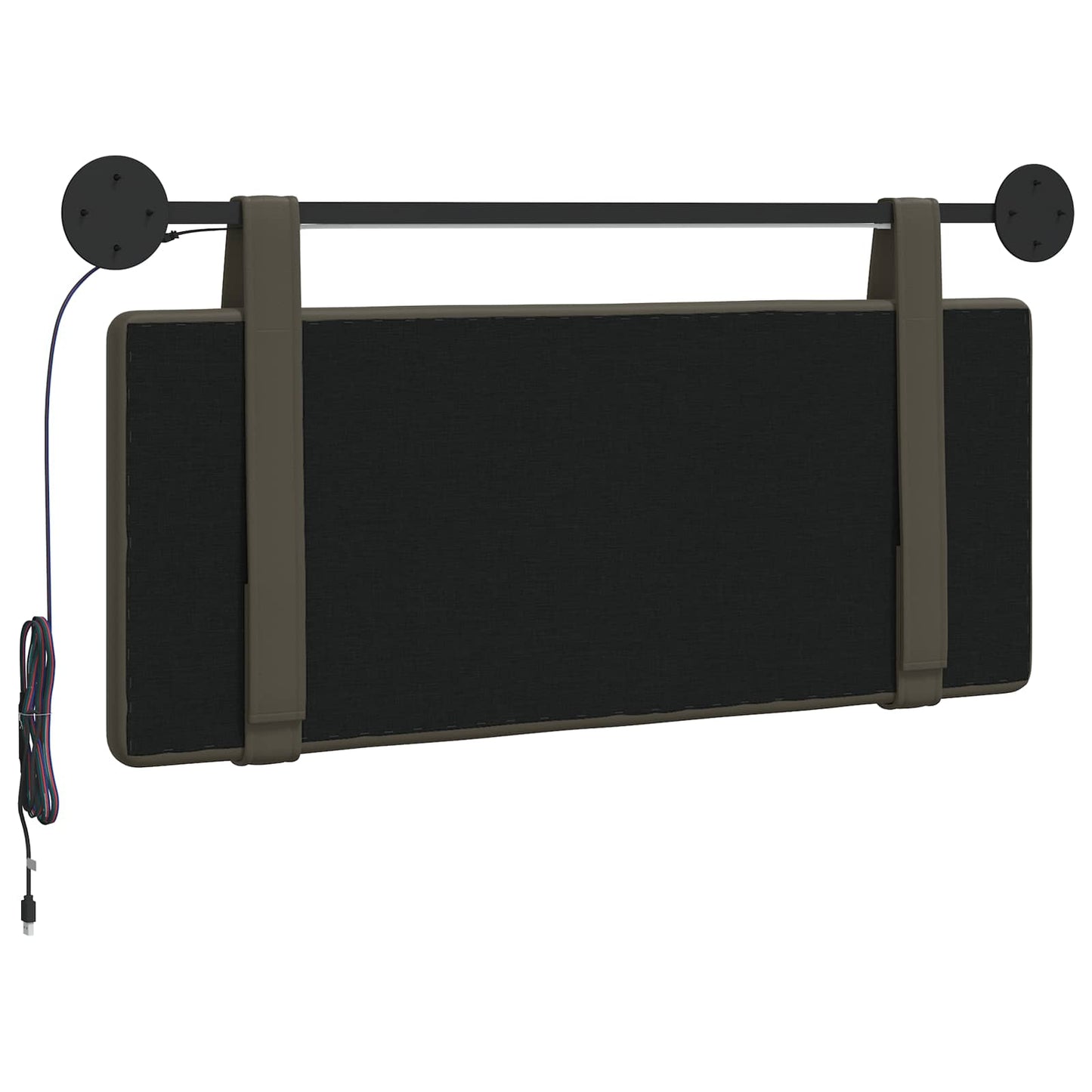 Hangend hoofdbord Met LED-verlichting Grijs Kunstleer