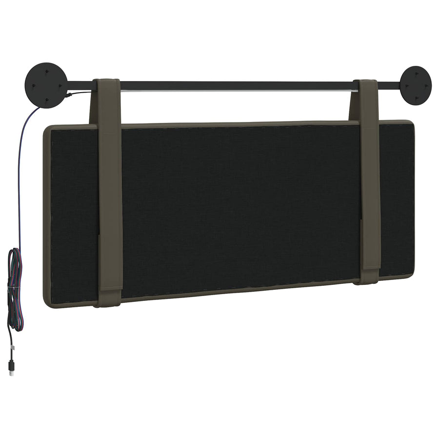 Hangend hoofdbord Met LED-verlichting Grijs Kunstleer