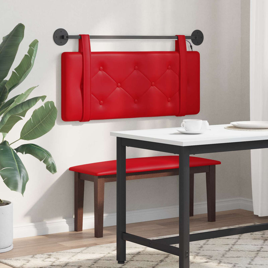 Hangend hoofdbord Met LED-verlichting Rood Kunstleer