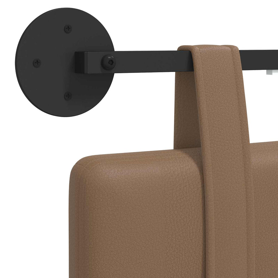 Hangend hoofdbord Met LED-verlichting Cappuccino Kunstleer