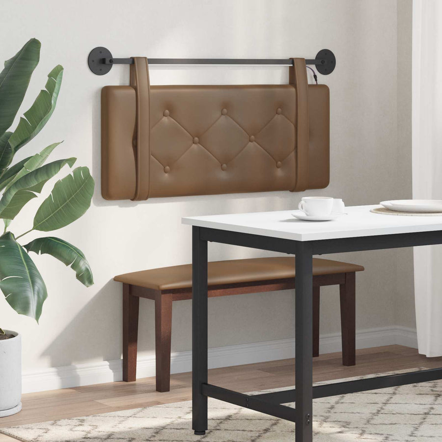 Hangend hoofdbord Met LED-verlichting Cappuccino Kunstleer