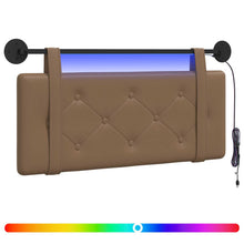 Hangend hoofdbord Met LED-verlichting Cappuccino Kunstleer