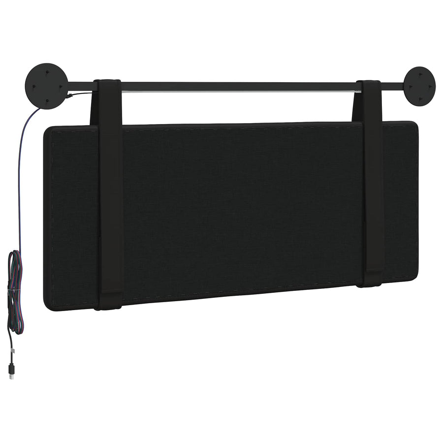 Hangend hoofdbord Met LED-verlichting Zwart Kunstleer