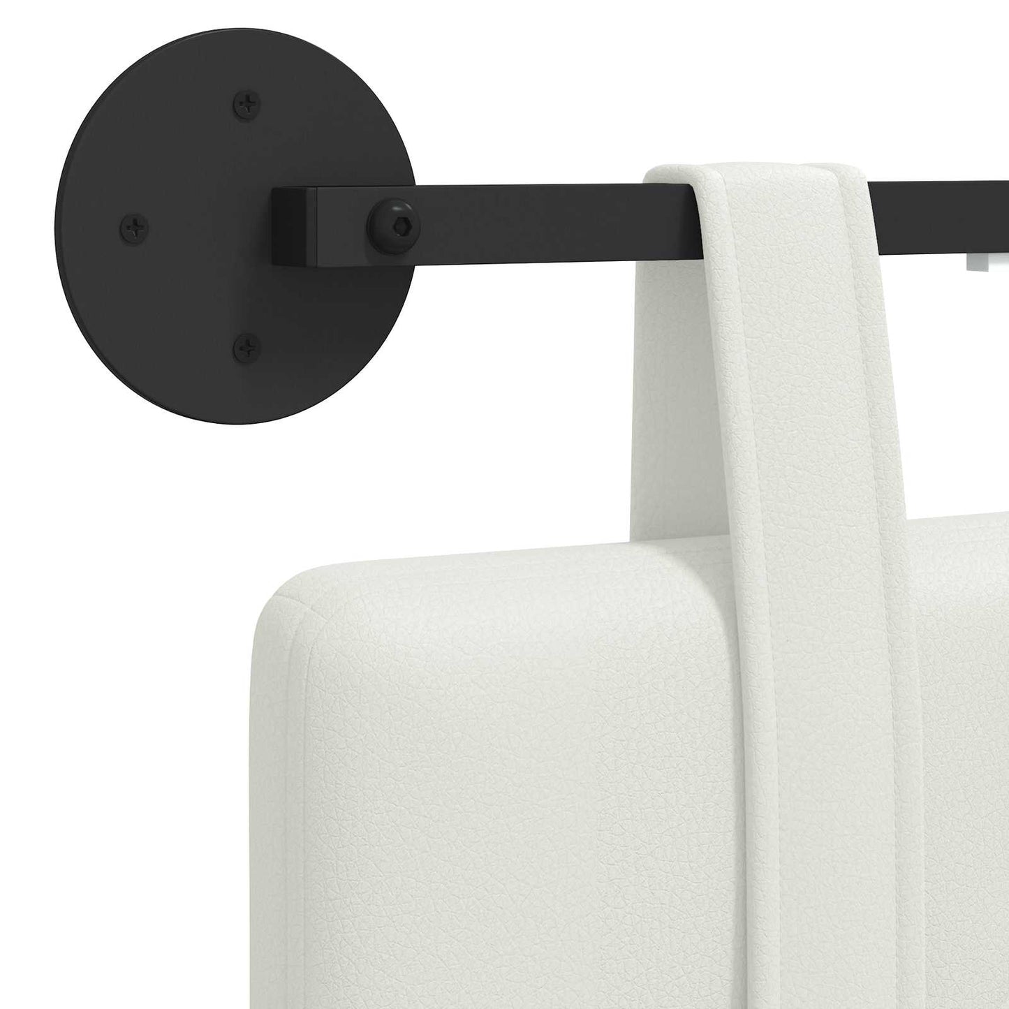 Hangend hoofdbord Met LED-verlichting Wit Kunstleer