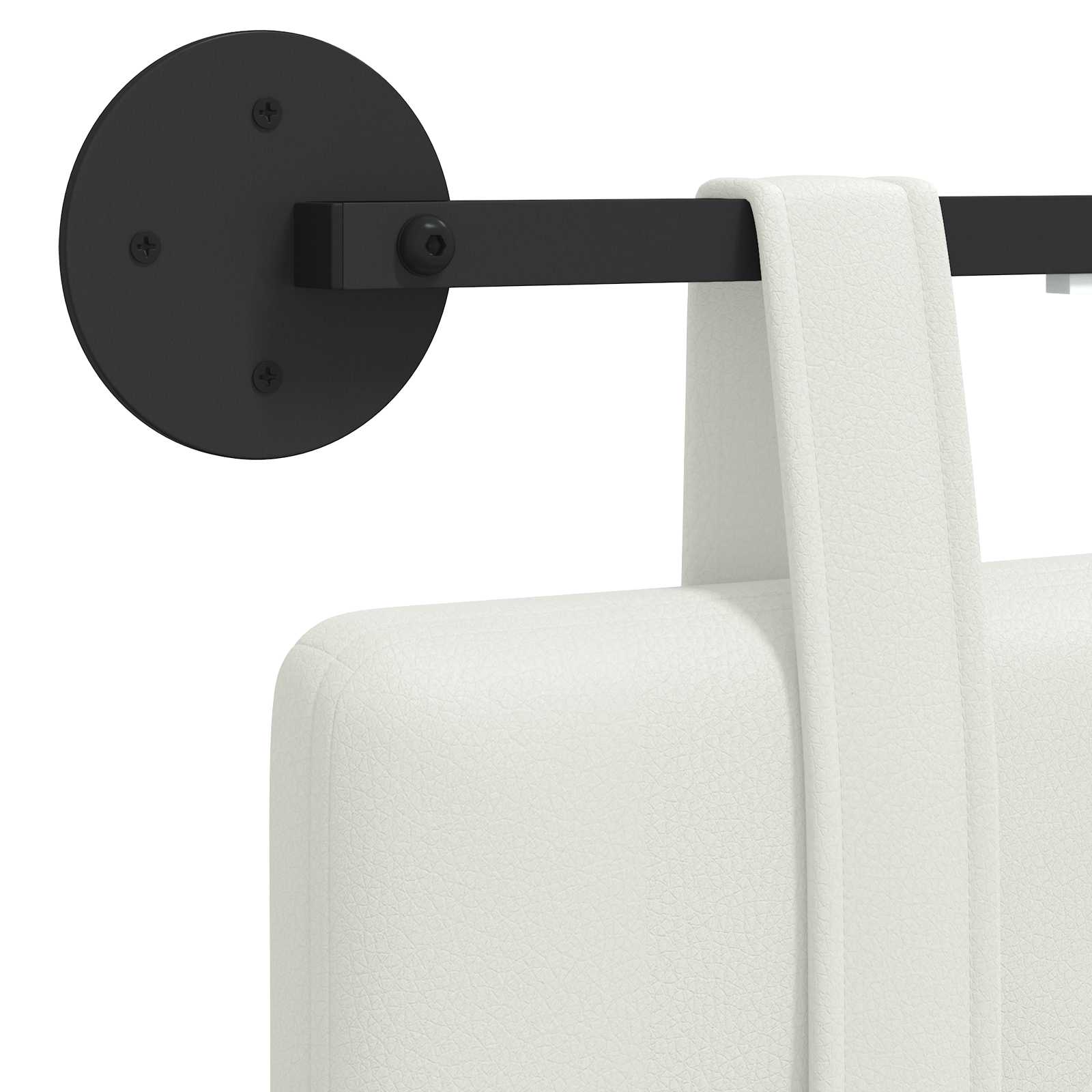 Hangend hoofdbord Met LED-verlichting Wit Kunstleer