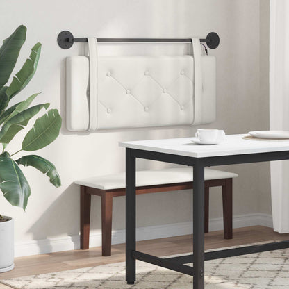 Hangend hoofdbord Met LED-verlichting Wit Kunstleer