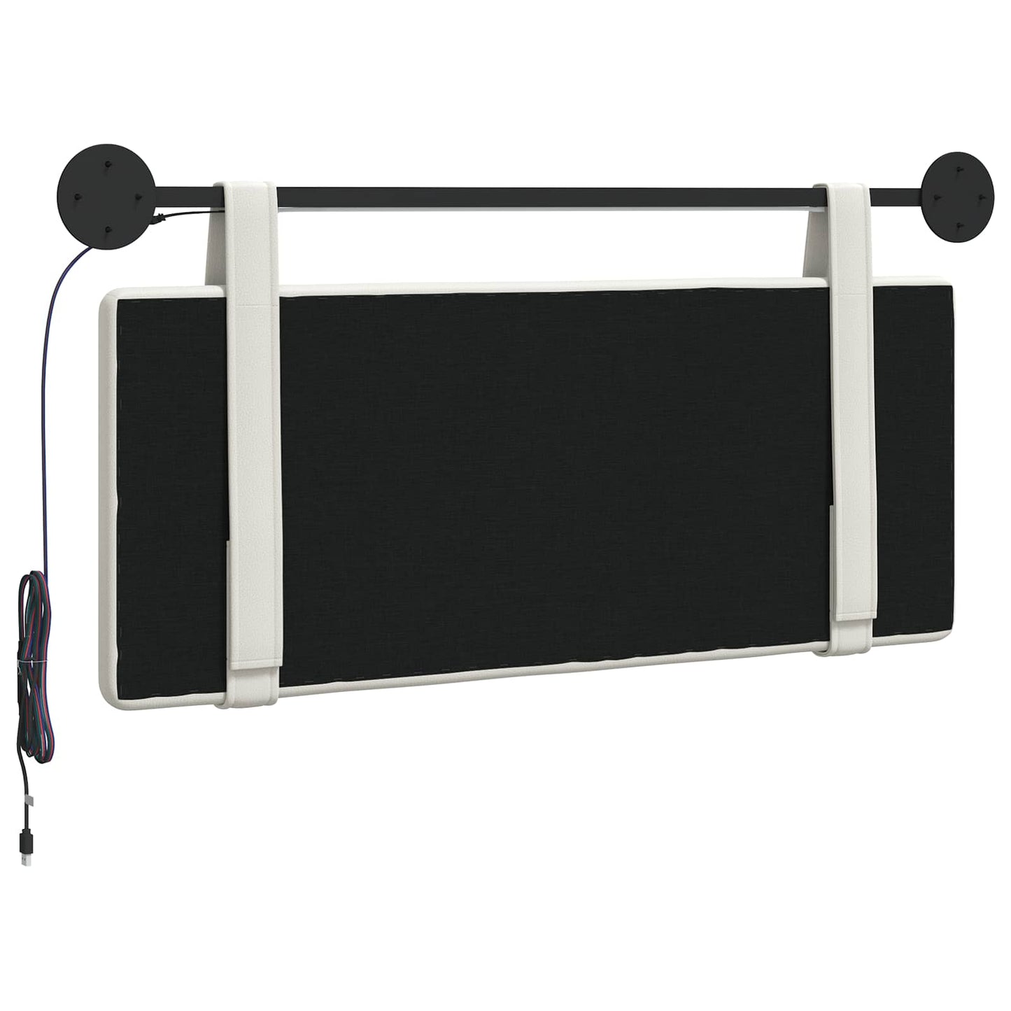 Hangend hoofdbord Met LED-verlichting Wit Kunstleer