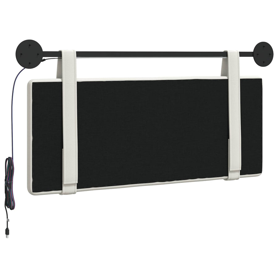 Hangend hoofdbord Met LED-verlichting Wit Kunstleer