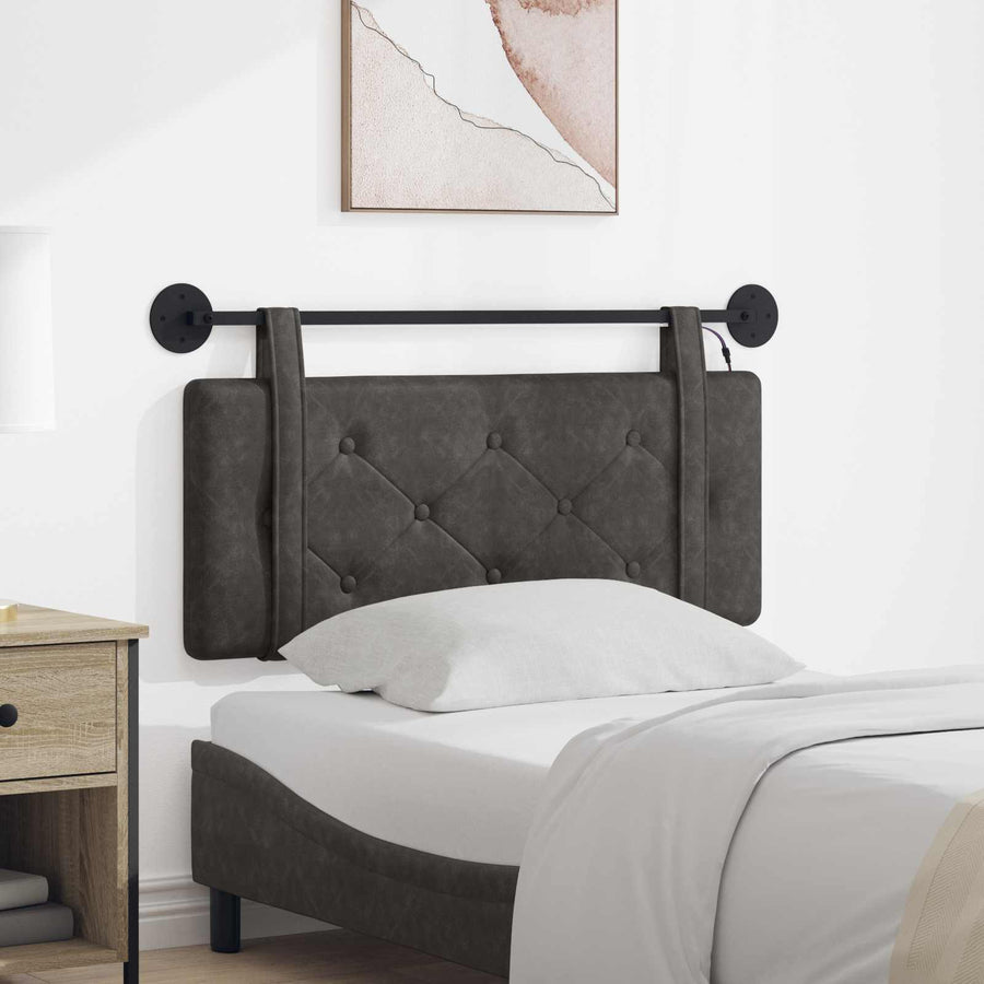 Hangend hoofdbord Met LED-verlichting Zwart Antiek PU
