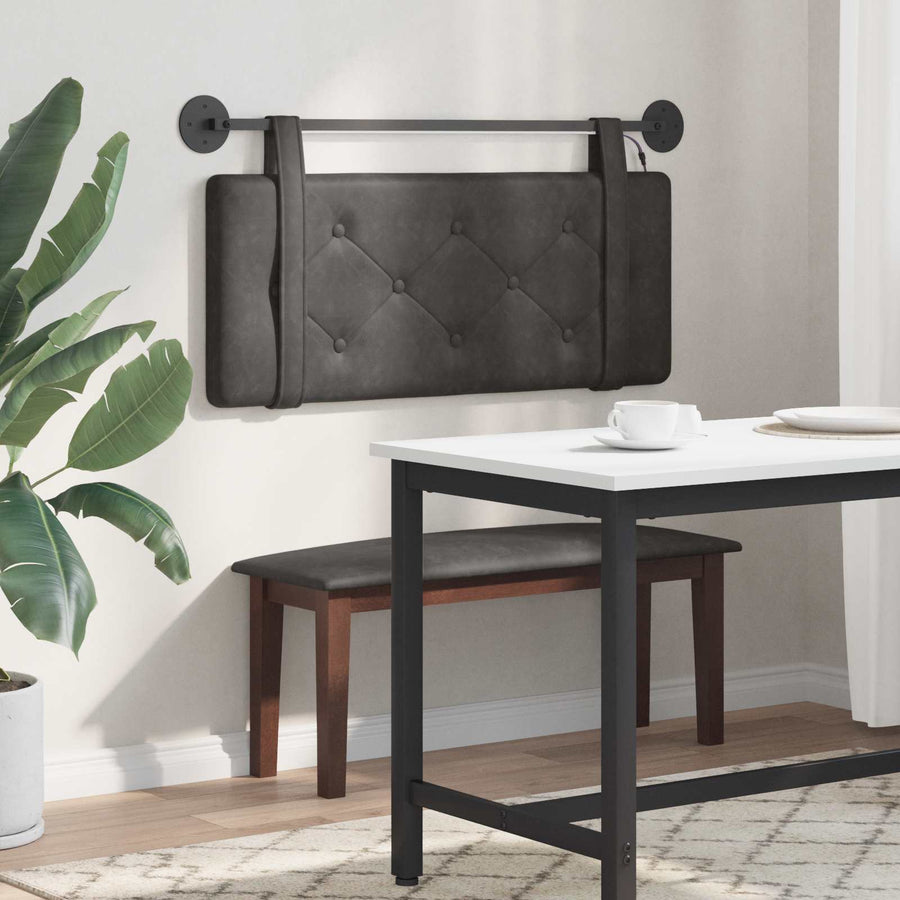 Hangend hoofdbord Met LED-verlichting Zwart Antiek PU