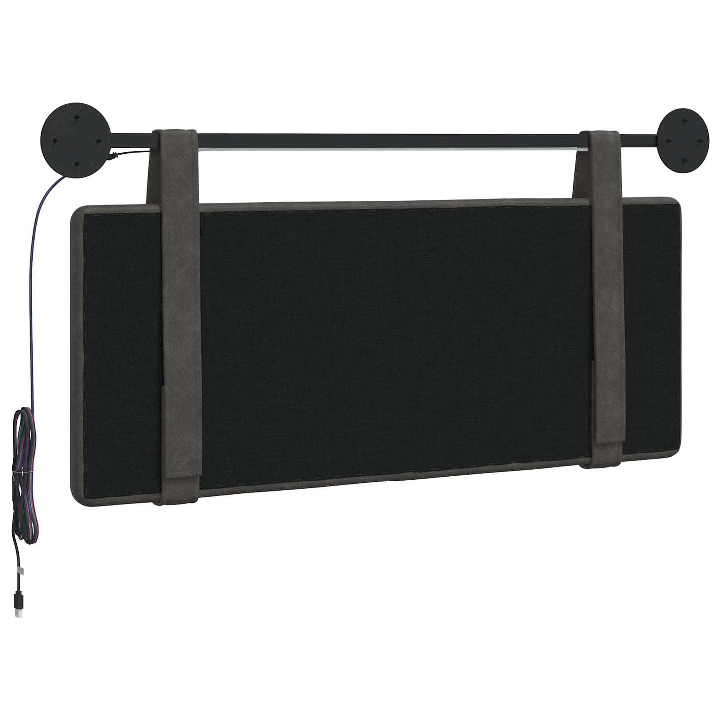 Hangend hoofdbord Met LED-verlichting Zwart Antiek PU