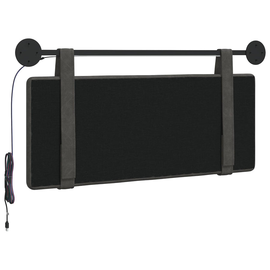 Hangend hoofdbord Met LED-verlichting Zwart Antiek PU