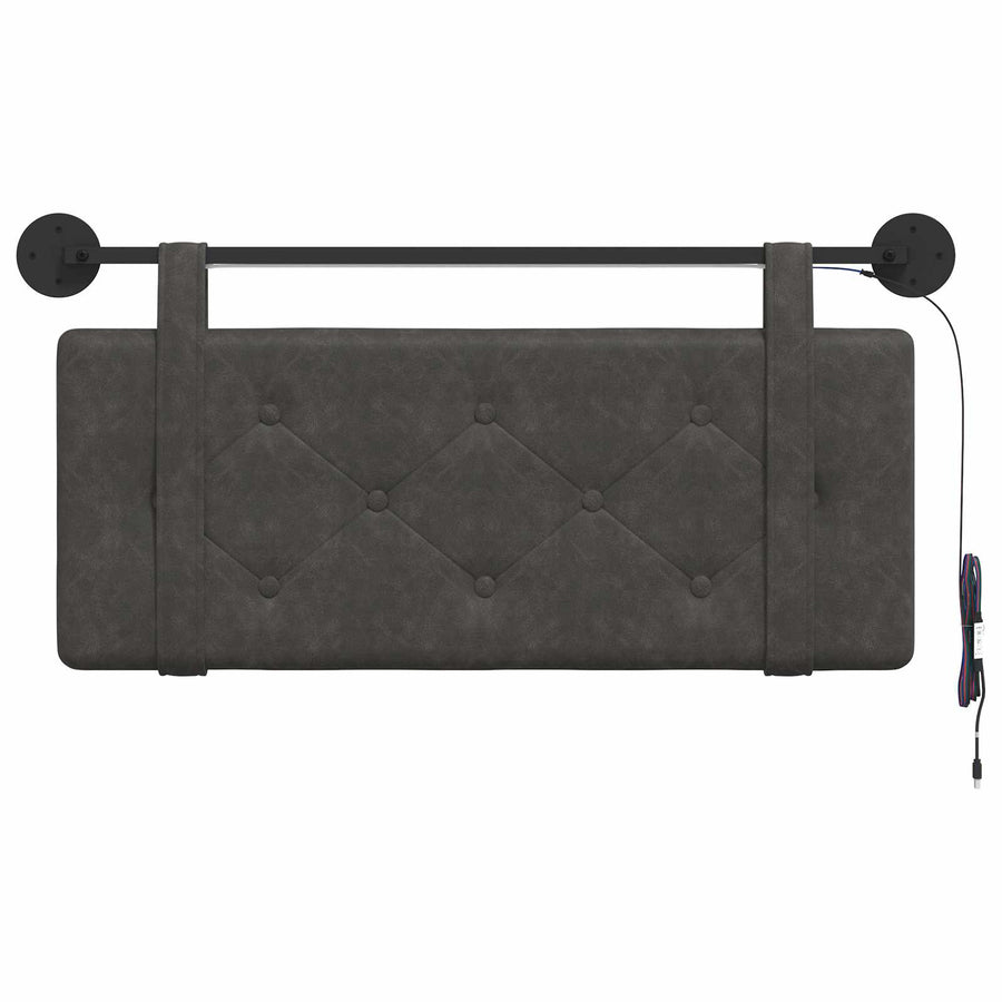Hangend hoofdbord Met LED-verlichting Zwart Antiek PU