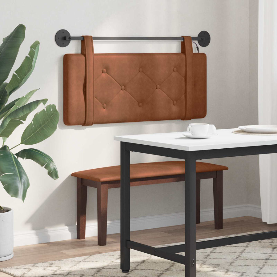 Hangend hoofdbord Met LED-verlichting Bruin Antiek PU