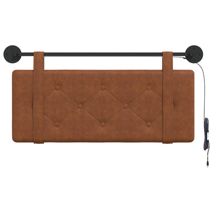 Hangend hoofdbord Met LED-verlichting Bruin Antiek PU