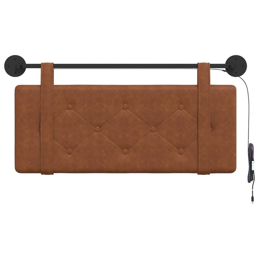 Hangend hoofdbord Met LED-verlichting Bruin Antiek PU