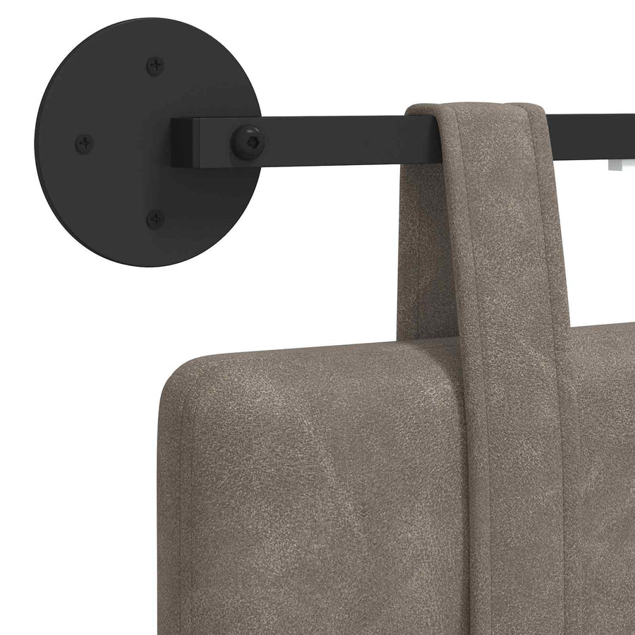 Hangend hoofdbord Met LED-verlichting Grijs Antiek PU