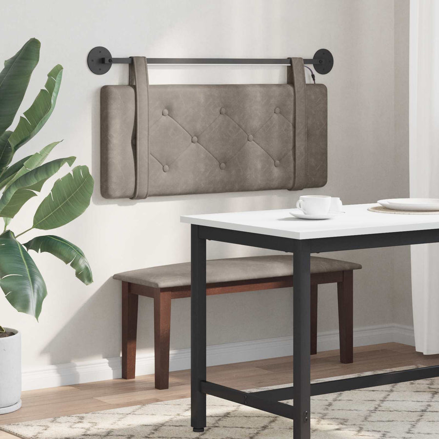 Hangend hoofdbord Met LED-verlichting Grijs Antiek PU