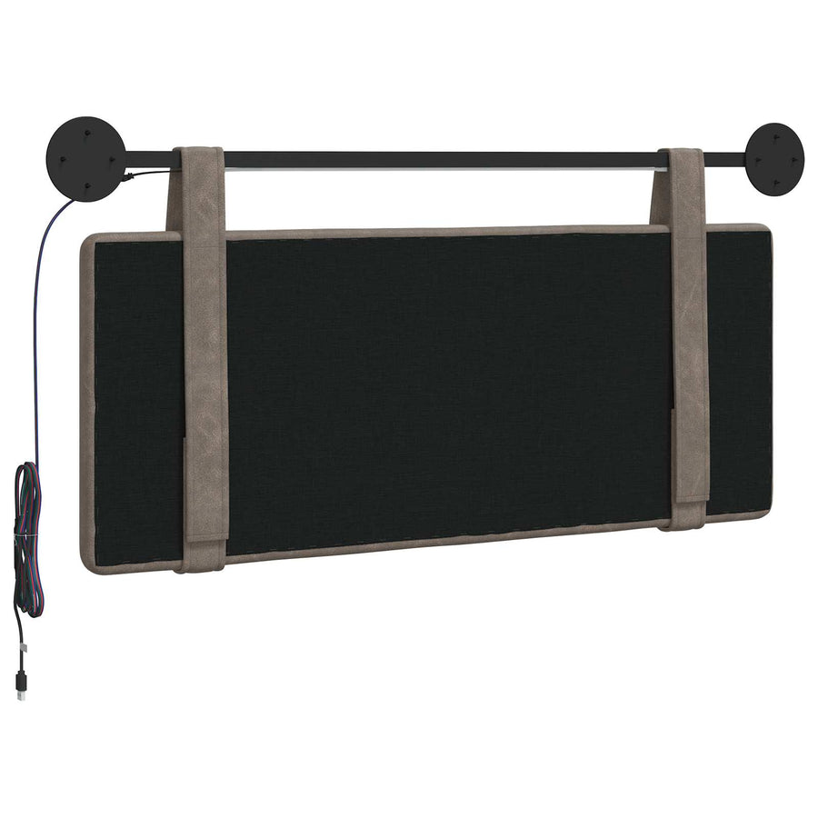 Hangend hoofdbord Met LED-verlichting Grijs Antiek PU