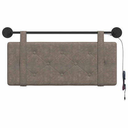 Hangend hoofdbord Met LED-verlichting Grijs Antiek PU
