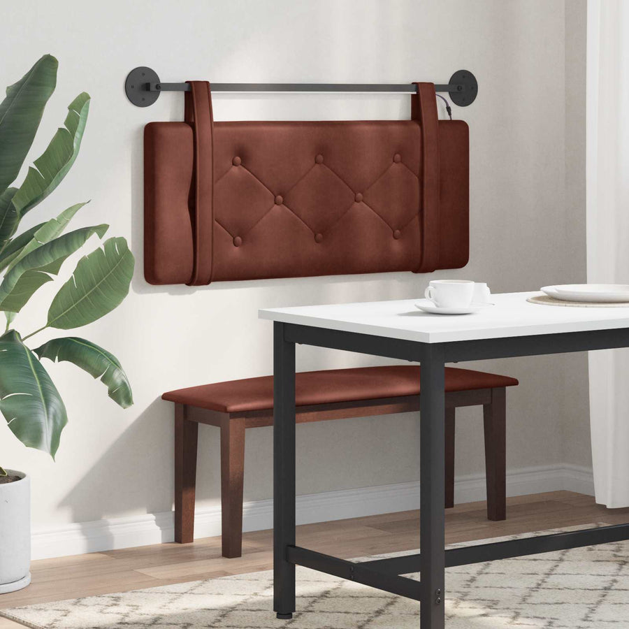Hangend hoofdbord Met LED-verlichting Glanzend Bruin Antiek PU