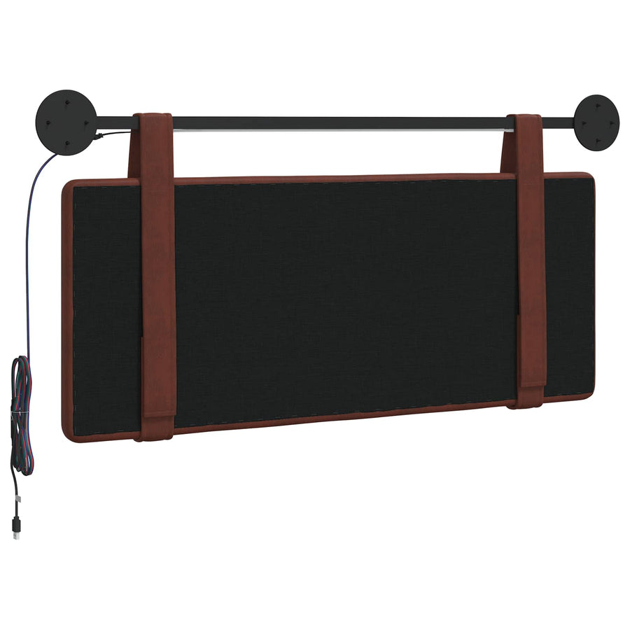 Hangend hoofdbord Met LED-verlichting Glanzend Bruin Antiek PU