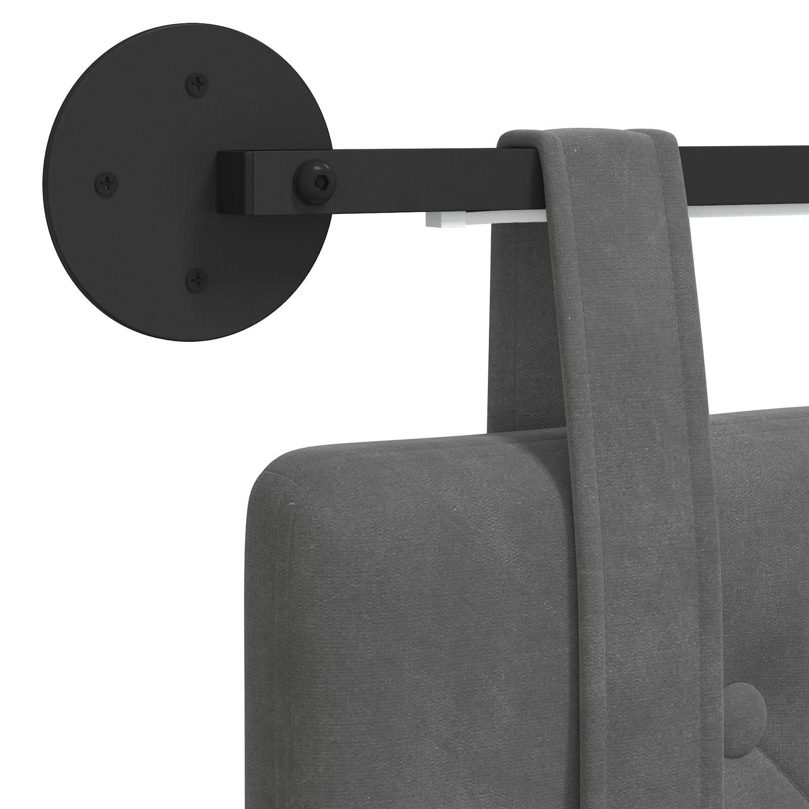 Hangend hoofdbord Met LED-verlichting Donkergrijs Fluweel