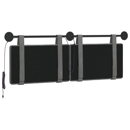Hangend hoofdbord Met LED-verlichting Donkergrijs Fluweel