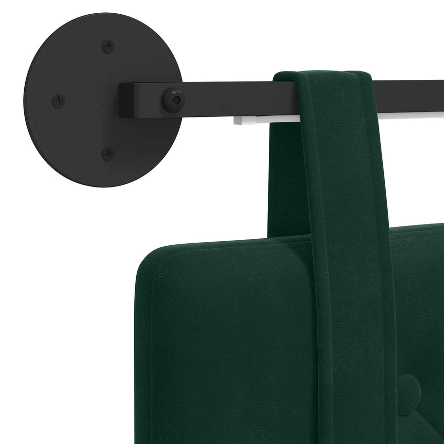 Hangend hoofdbord Met LED-verlichting Donkergroen Fluweel