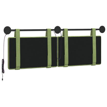 Hangend hoofdbord Met LED-verlichting Lichtgroen Fluweel