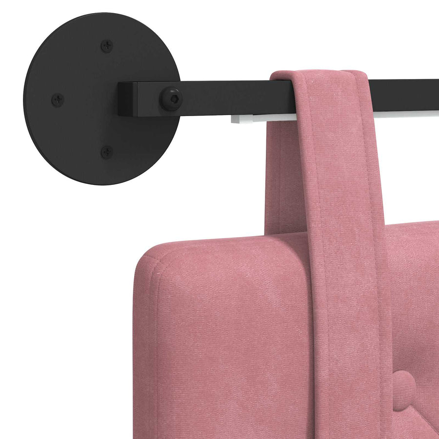Hangend hoofdbord Met LED-verlichting Roze Fluweel