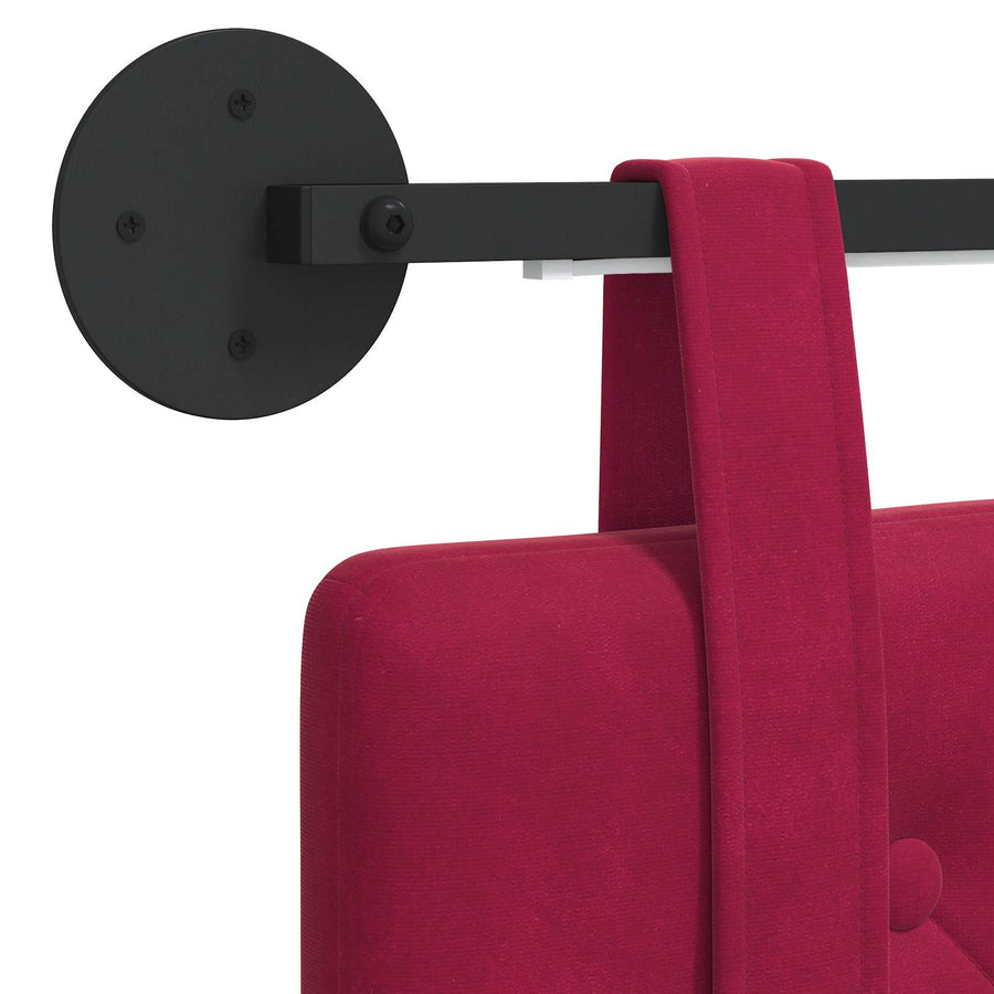 Hangend hoofdbord Met LED-verlichting Wijnrood Fluweel