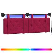 Hangend hoofdbord Met LED-verlichting Wijnrood Fluweel