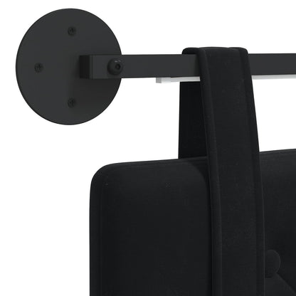 Hangend hoofdbord Met LED-verlichting Zwart Fluweel