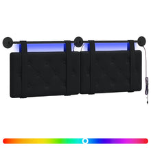 Hangend hoofdbord Met LED-verlichting Zwart Fluweel