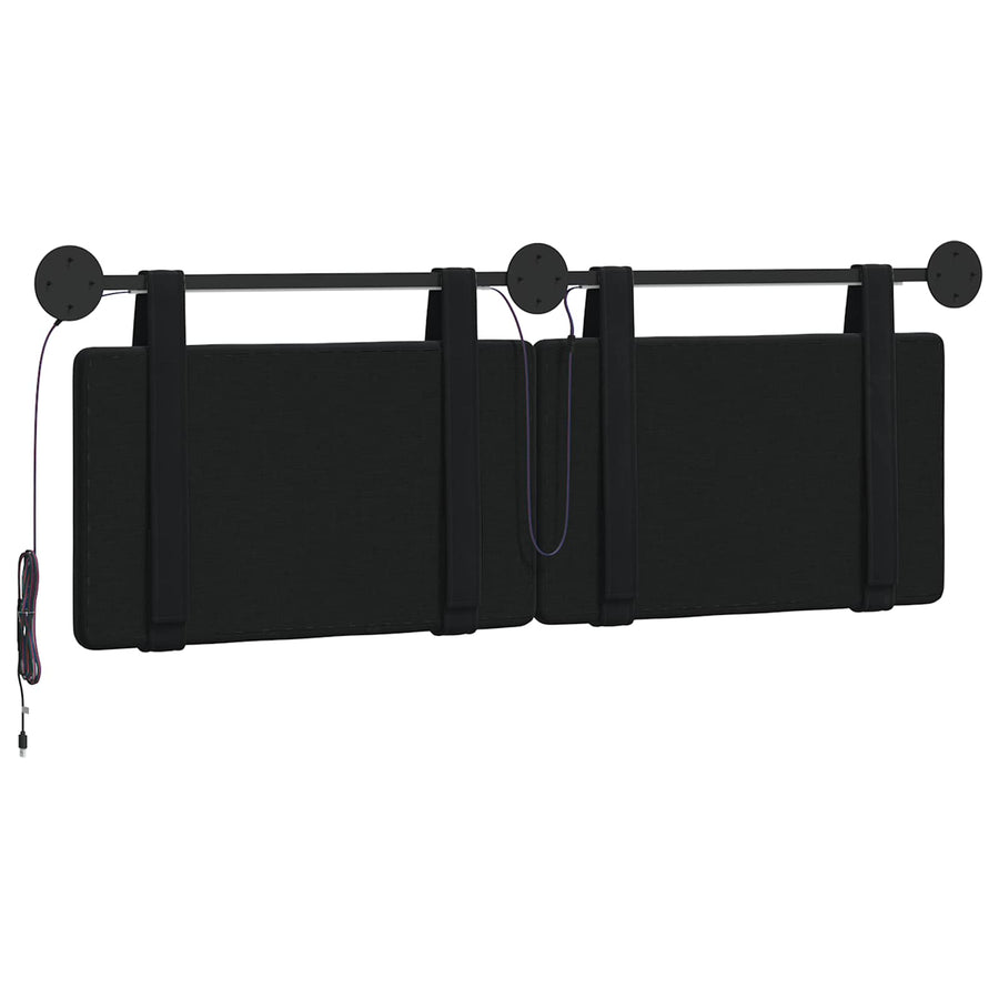 Hangend hoofdbord Met LED-verlichting Zwart Fluweel