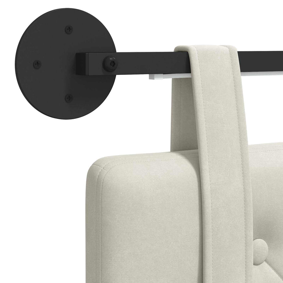 Hangend hoofdbord Met LED-verlichting Crèmekleurig Fluweel