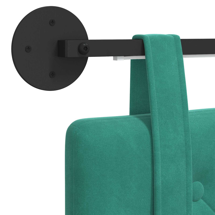 Hangend hoofdbord Met LED-verlichting Turquoise Fluweel