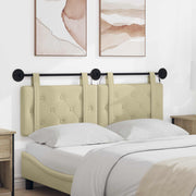 Hoofdbord 130x55x5 cm kunstleer crèmekleurig met LED