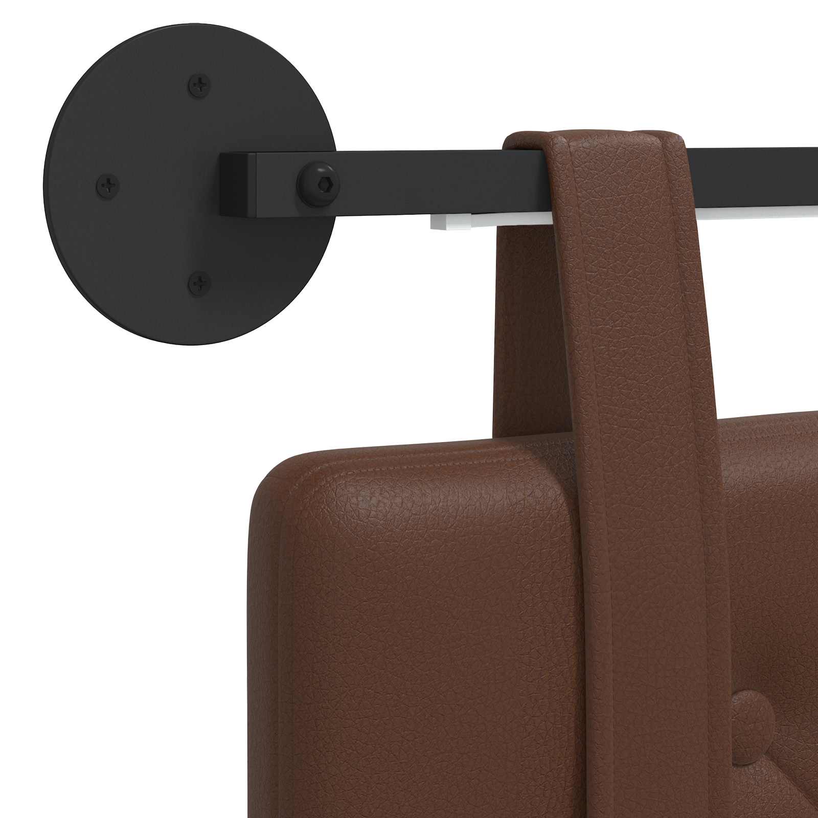 Hangend hoofdbord Met LED-verlichting Bruin Kunstleer