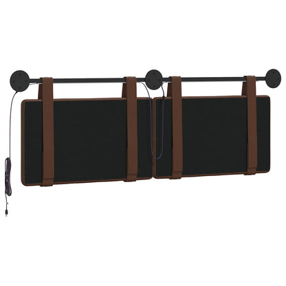 Hangend hoofdbord Met LED-verlichting Bruin Kunstleer