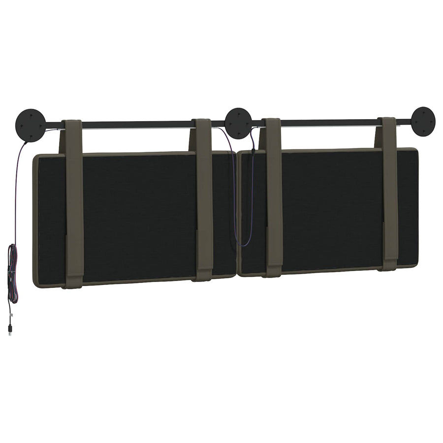 Hangend hoofdbord Met LED-verlichting Grijs Kunstleer