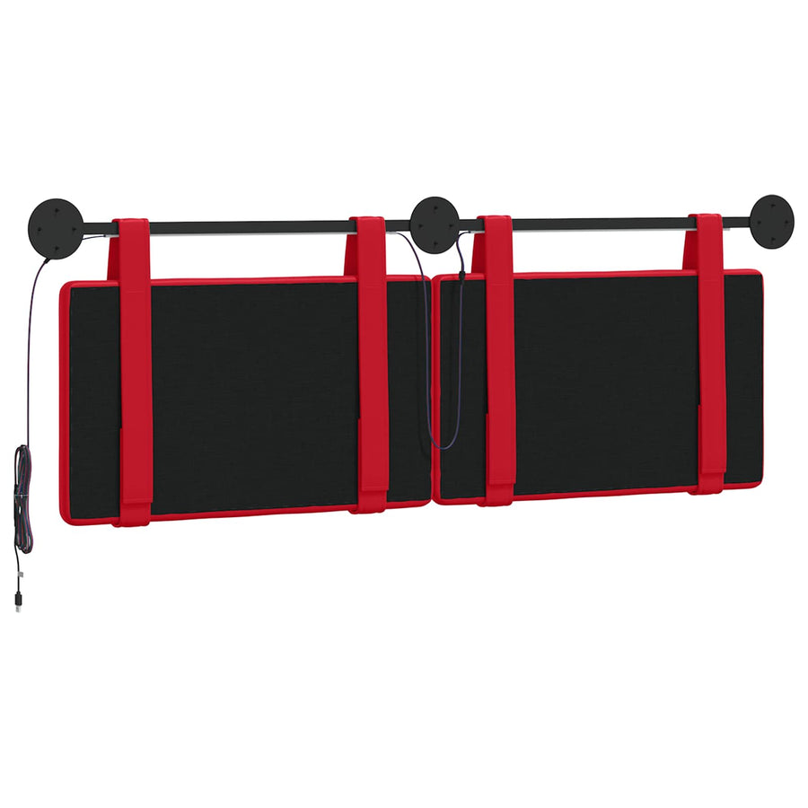 Hangend hoofdbord Met LED-verlichting Rood Kunstleer