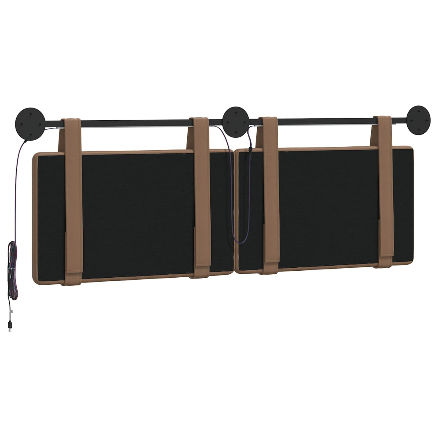 Hangend hoofdbord Met LED-verlichting Cappuccino Kunstleer
