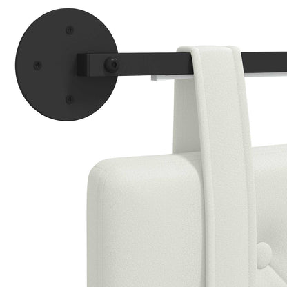 Hangend hoofdbord Met LED-verlichting Wit Kunstleer