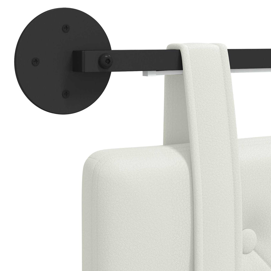 Hangend hoofdbord Met LED-verlichting Wit Kunstleer