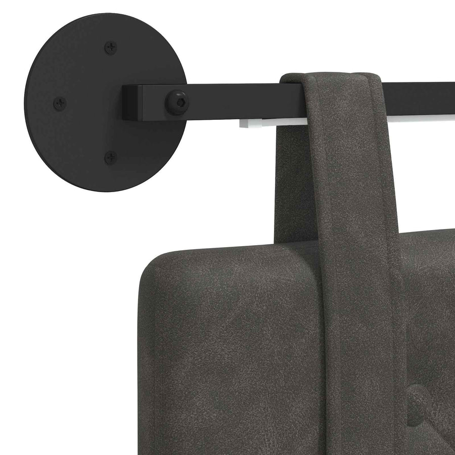 Hangend hoofdbord Met LED-verlichting Zwart Antiek PU